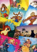 106db Reklám és üdvözlőlap a 60-as évektől, közte gyermek, mese