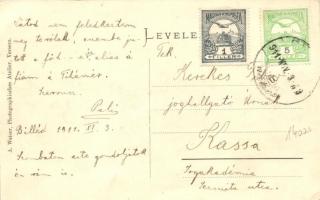 Billéd, Biled; vasútállomás érkező gőzmozdonnyal. A. Weiser / railway station with arriving locomoti...