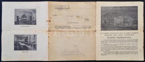 cca 1910-1940 'Szt. József' Fiúnevelőintézet értesítője, felvételi tájékoztatója, kissé viseltes állapotban.