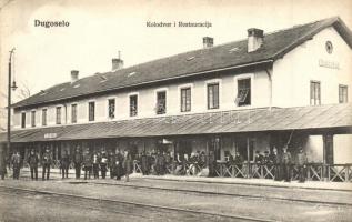 Dugoszolo, Dugo Selo, Dugoselo; Vasútállomás és étterem / Kolodvor i Restauracija. Naklada Albert Gomercic / railway station with restaurant