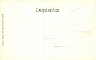 Dugoszolo, Dugo Selo, Dugoselo; Vasútállomás és étterem / Kolodvor i Restauracija. Naklada Albert Go...