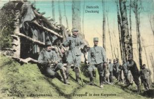 Katonák a Kárpátokban, Fedezék / Unsere Truppen in den Karpaten, Deckung / WWI K.u.K. soldiers in the Carpathien, shelter