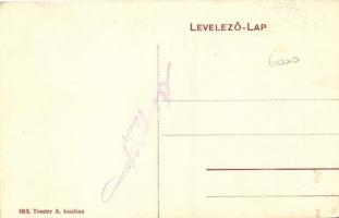 Dunabogdány, Községháza, utcakép kerékpárossal. Temler A. kiadása