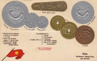 Münzen und Banner von China C Prä