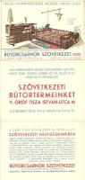 Bútorcsarnok Szövetkezet 3-lapos kinyitható reklámlapja; új cím: Gróf Tisza István utca 18. Budapest / Hungarian furniture shop advertisement; 3-tiled folding card