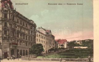 Budapest XI. Kemenes utca, Gellért Kávéház. A Gellért szálló még üresen álló telkével. kiadja Fellner Mór (EK)