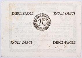 Olasz államok / Római Köztársaság / Francia megszállás 1798. 10P "Banco di S. Spirito" víz...