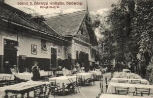 Budapest II. Hűvösvölgy, Schüller J. hárshegyi vendéglője, kerthelyiség. Hidegkúti út 84.