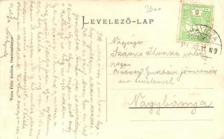 Oravicabánya, Oravita; Fő utca a Korona szállodával, Huber Hugó üzlete, Weisz Félix kiadása / main s...