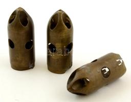cca 1914-1945 3 db töltényhüvely, m: 7,5 cm