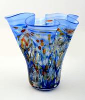 Muránói fújt váza, több rétegű, anyagában színezett, hibátlan, jelzett (olvashatatlan), m:29 cm, d:27 cm