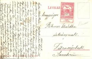 Dunaharaszti, Rákócziligeti MÁV vasútállomás érkező gőzmozdonnyal. Kulikov J. Nándor kiadása