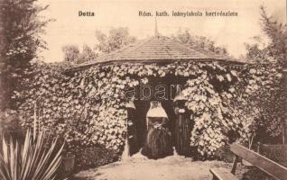 Detta, Deta; Római katolikus leányiskola kert részlete / girl school, garden