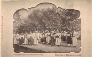 Máramaros, Maramures; Parasztlakodalom; Mayer és Berger kiadása / peasant wedding, folklore, Art Nouveau