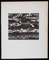 Frans Masereel (1889-1972): Égben járók, fametszet, papír, jelzett a metszeten, 13×11 cm