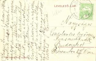 Csetnek, Stítnik; Római katolikus parókia, utcakép üzletekkel. Csernok Rezső kiadása  / parish, stre...