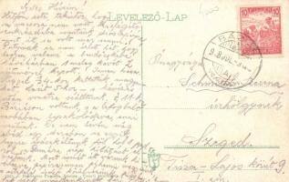 Báziás, Dervarics Ferencz Vasúti vendéglőjének kerthelyisége és saját kiadása / railway restaurant, ...