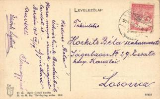 Bezdán, Római katolikus templom, Szentháromság szobor. Ligeti Győző kiadása / church with statue (EK...