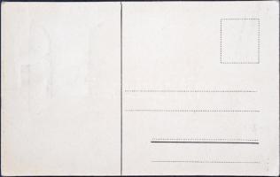 Budapest, gőzmozdonyos bőröndös leporellolap (kis szakadás / small tear)