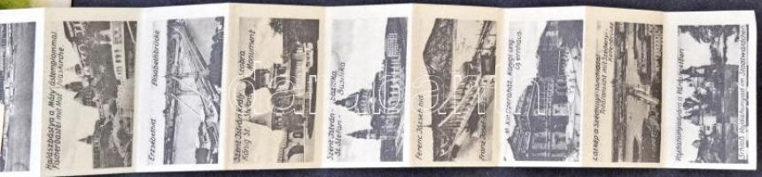 Budapest, gőzmozdonyos bőröndös leporellolap (kis szakadás / small tear)