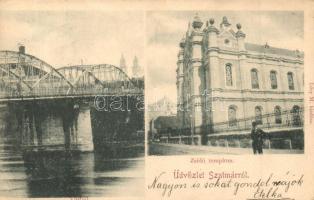 Szatmárnémeti, Satu Mare; Vashíd, Zsidó templom, zsinagóga / iron bridge, synagogue