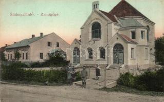 Stubnyafürdő, Turcianske Teplice; Postahivatal, zsinagóga. Stransky Jakab és veje kiadása / post office, synagogue