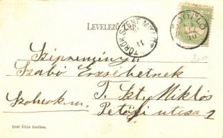 Gödöllő, Ferencz József tér a takarékpénztárral. Graf Éliás kiadása