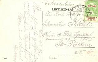 Tolna; Fő utca üzletekkel, Római katolikus templom