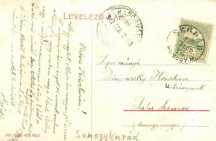 Karád, Római katolikus iskola, Községháza és takarékpénztár. Wolf Adolf kiadása (EK)