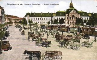 Nagybecskerek, Zrenjanin; Ferenc József téri piac, városi vasúttal. Phot. Oldal / market square, urban railway  (EK)