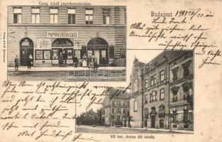 Budapest XIII. Aréna úti iskola, Gang Adolf Papírkereskedése és saját kiadású képeslapja