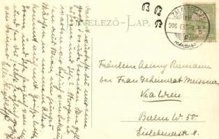 Zalaegerszeg, utcakép, Fülöp János könyvárus és könyvkötő üzlete és saját kiadású képeslapja, floral