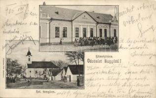 Bugyi, Községháza, Református templom, Tüchler Mór kiadása (Rb)