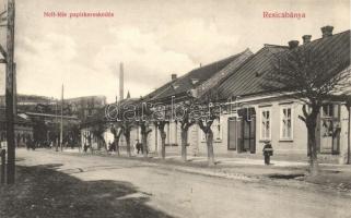 Resicabánya, Resita; Neff-féle papírkereskedés / paper shop, street view