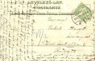 Sopron, Oedenburg; virágos Art Nouveau litho képeslap. Ludwig F. Kummert kiadása