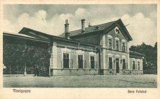 Temesvár, Timisoara; Gyárvárosi vasútállomás / Gara Fabrica / railway station