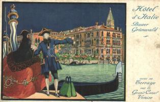 Venice, Venezia; Bauer Grünwald&#039;s Hotel d&#039;Italie / hotel advertisement s: Tanozzi