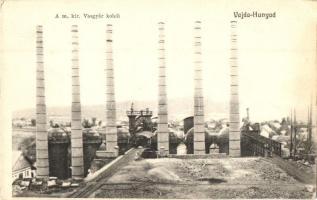 Vajdahunyad, Hunedoara; Vasgyár kohói / iron factory, blast furnaces (vágott / cut)