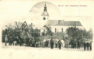 Torda, Turda; Új református templom, csoportkép / new Calvinist church