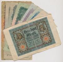 39db-os vegyes magyar és külföldi bankjegy tétel, közte 1944. 1P-100P "A Vöröshadsereg Parancsn...