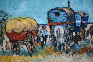 Olvashatatlan jelzéssel: Délidőben, olaj, farost, 20×25 cm