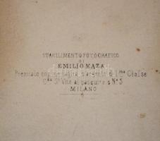 cca 1862 Verebélyi Marzsó Lajos szabadságharcos huszárkapitány vizitkártya méretű, feliratozott fotó...