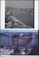 cca 1964 Budapest, az Erzsébet híd építése, korabeli felvételekről készült mai nagyítások 13x18 cm-e...