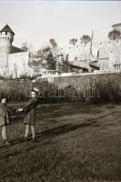 cca 1950 Budapesti városképek tétele, 13 db szabadon felhasználható vintage negatív (köztük Sztálin szobra), 3x4 cm és 6x9 cm között