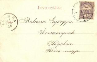 Hódmezővásárhely; Kossuth téri artézi kút, Keleti Adolf és Grossmann üzlete, Plohn J. fényképezte (E...