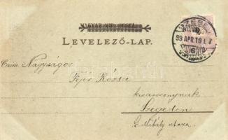1899 Budapest VI. Andrássy út, villamos, litho