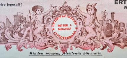 Budapest ~1930. "Értékpapírbank Rotter I." tervezet kötvényről és sorsjegyekről 75P vételá...