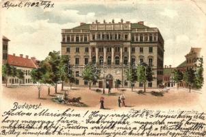 Budapest I. Szent György tér, Honvédelmi Minisztérium palotája, litho (EK)