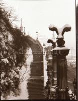 cca 1940 Budapesti városképek, épületfotók, életképek, 13 db szabadon felhasználható vintage negatív...