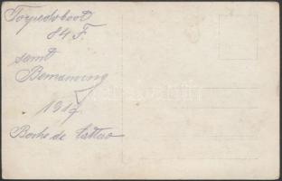 1917 Cattaro, a 84F torpedónaszád személyzete, fotólap, hátulján feliratozva, 9×14 cm /

1917 Catt...